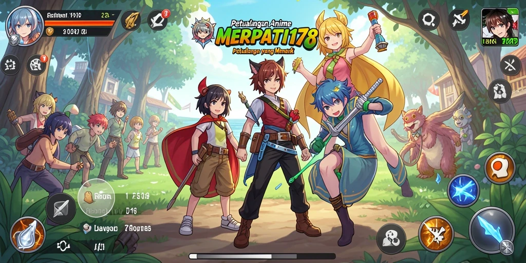 Tangkapan layar dari gameplay MERPATI178 yang menampilkan karakter anime.