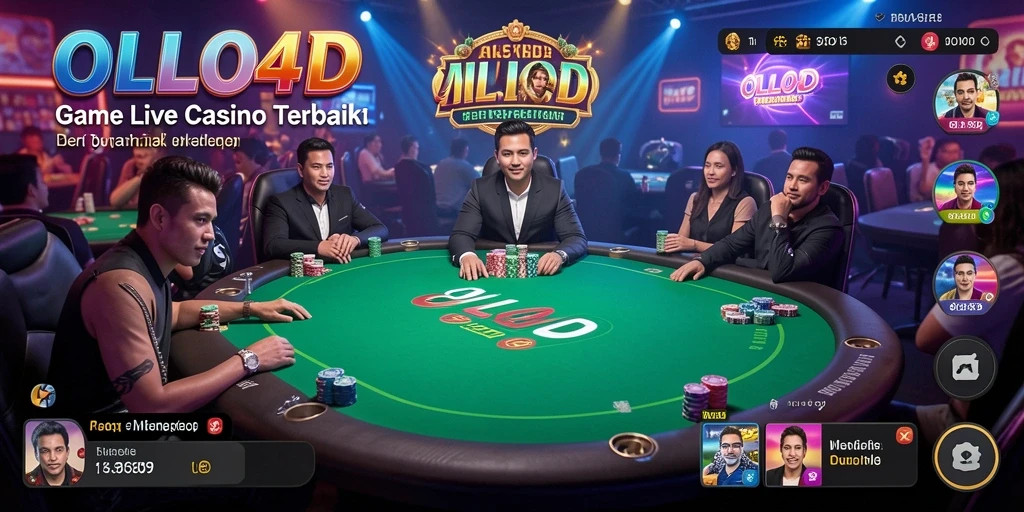 Tampilan menarik dari OLLO4D menunjukkan dealer langsung dalam suasana kasino.