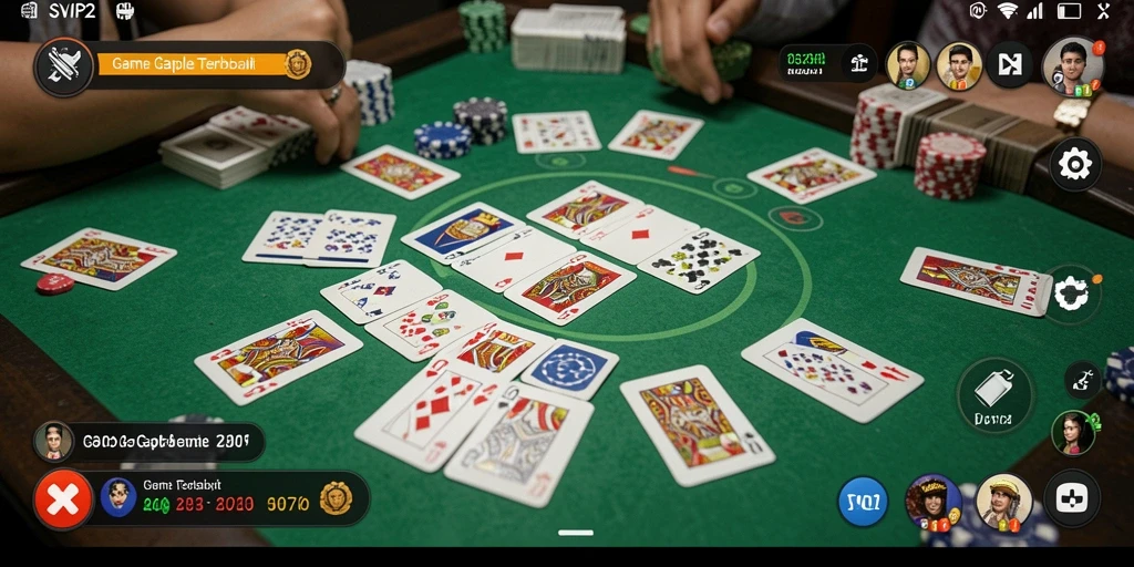 Screenshot gameplay SVIP2 dengan suasana Gaple yang menyenangkan.